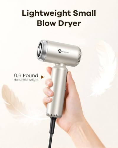 Slopehill Travel-Friendly 110,000 RPM Hair Dryer | Super Fast Drying, 200 Million Ions for Smooth, Shiny Hair | Ultra-Light, Ergonomic Design with Magnetic Nozzles & Travel Case
