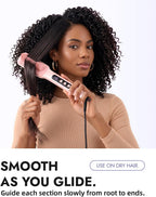 Slopehill® Steam Hair Straightener Brush,Pink