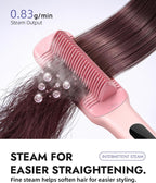 Slopehill® Steam Hair Straightener Brush,Pink