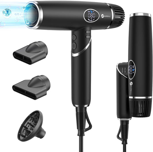 Three accessories high speed gun type folding hair dryer