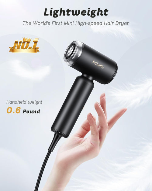 Slopehill Dual Voltage Hair Dryer, High-Speed Ionic Blow Dryer for Fast Drying, Travel Compact Hair Blow Dryer with Magnetic Curly Diffuser for Home, Portable Hairdryer International 110-240V