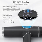 Slopehill Professional Foldable Ionic High-Speed Hair Dryer, Portable Compact with Magnetic Diffuser/Nozzle & LCD Display