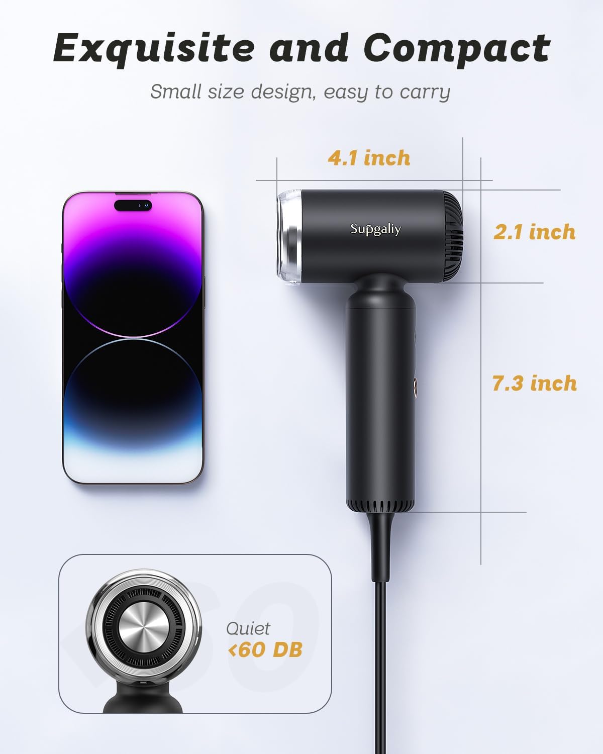 Slopehill Dual Voltage Hair Dryer, High-Speed Ionic Blow Dryer for Fast Drying, Travel Compact Hair Blow Dryer with Magnetic Curly Diffuser for Home, Portable Hairdryer International 110-240V