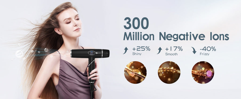 Slopehill Professional Foldable Ionic High-Speed Hair Dryer, Portable Compact with Magnetic Diffuser/Nozzle & LCD Display