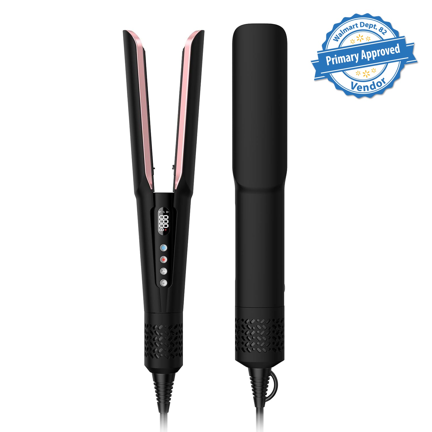 Slopehill Hair Straightener - 2 in 1 Wet to Dry Hair Dryer and Straightener with High-Speed Airflow + Rapid Heat-Up + Customizable Temperature + LCD Display & Auto Shut-Off + No Heat Damage