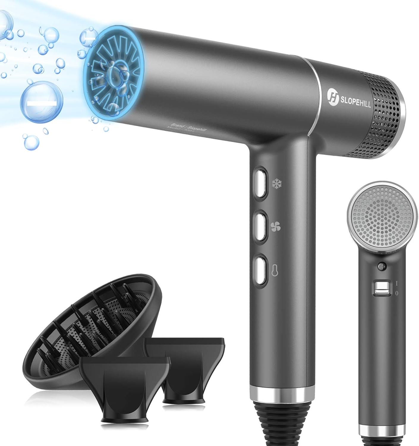 Slopehill Hair Dryer with Unique Brushless Motor | Intelligent Fault Diagnosis | Innovative Microfilter | Oxy Active Technology | Led Display
