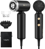 Slopehill Dual Voltage Hair Dryer, High-Speed Ionic Blow Dryer for Fast Drying, Travel Compact Hair Blow Dryer with Magnetic Curly Diffuser for Home, Portable Hairdryer International 110-240V