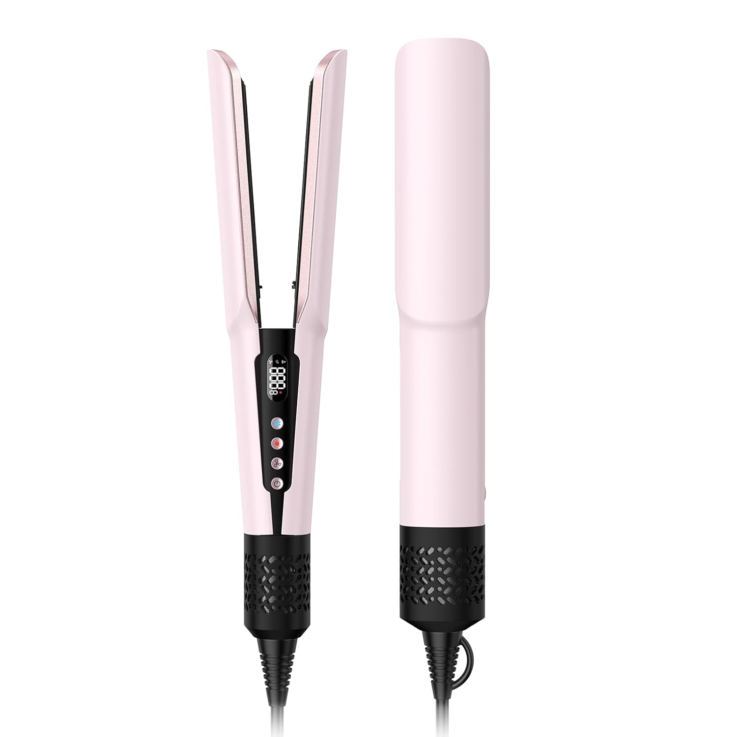 Slopehill Hair Straightener - 2 in 1 Wet to Dry Hair Dryer and Straightener with High-Speed Airflow + Rapid Heat-Up + Customizable Temperature + LCD Display & Auto Shut-Off + No Heat Damage