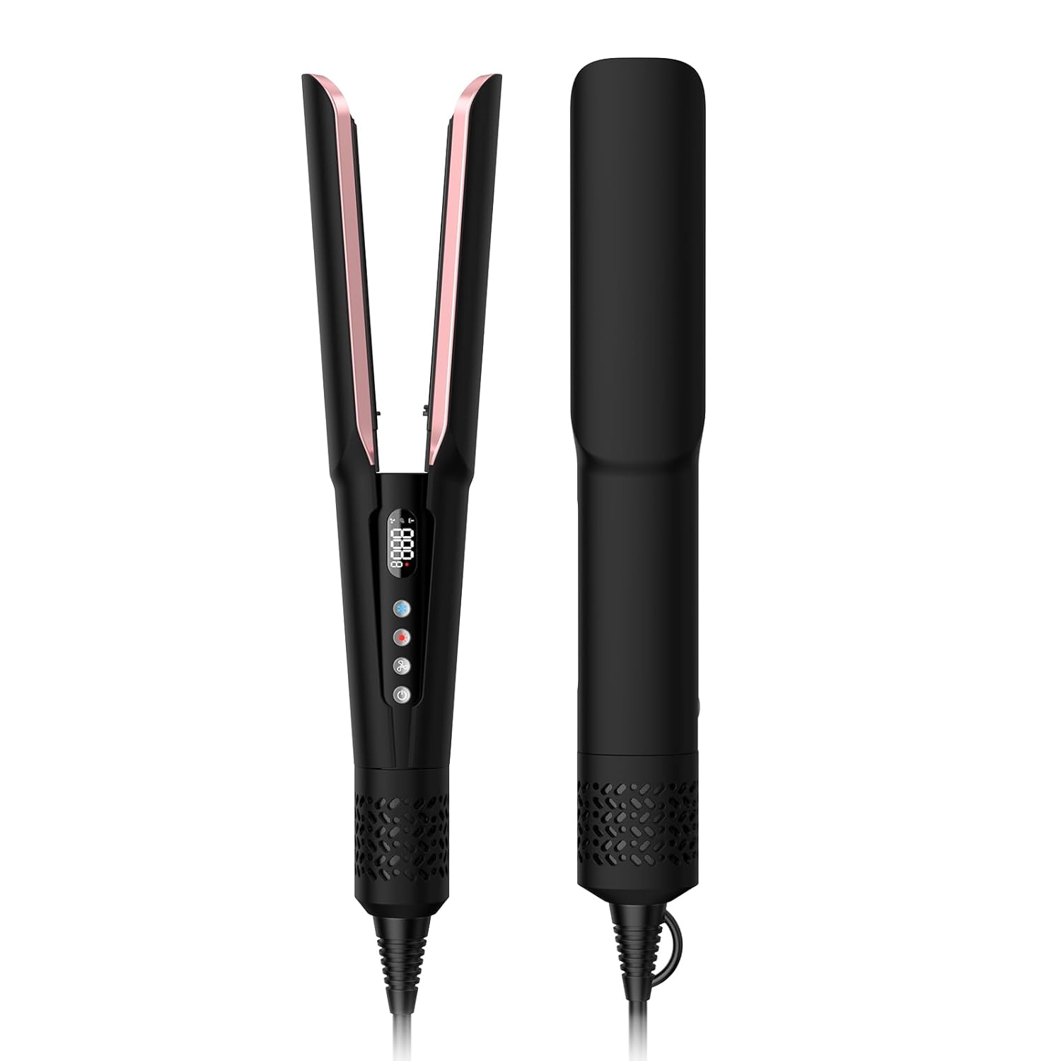 Slopehill Hair Straightener - 2 in 1 Wet to Dry Hair Dryer and Straightener with High-Speed Airflow + Rapid Heat-Up + Customizable Temperature + LCD Display & Auto Shut-Off + No Heat Damage