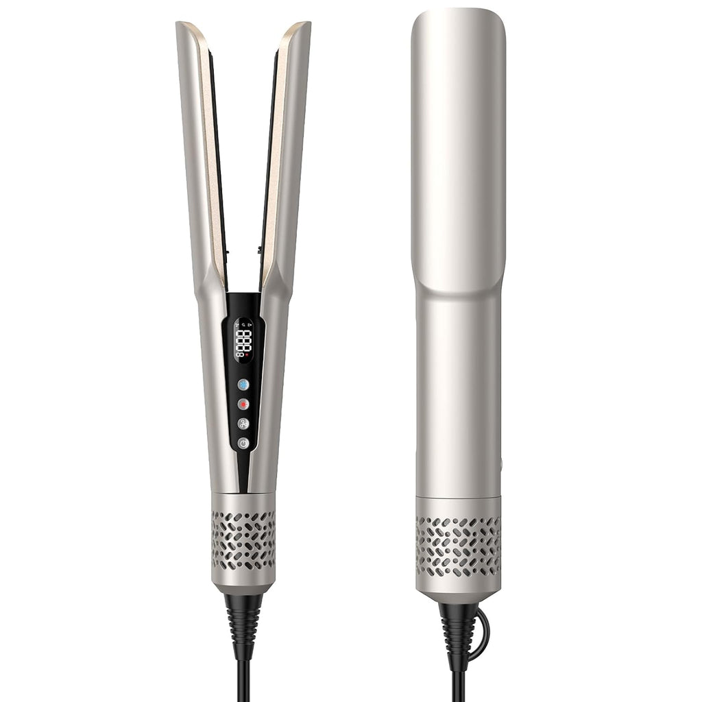 Slopehill Hair Straightener - 2 in 1 Ultimate Fast Hair Straightener | Instant Heat, Smooth & Shiny Hair in Seconds | Powerful Motor, 5 Heat Levels, Safe Auto Shut-Off