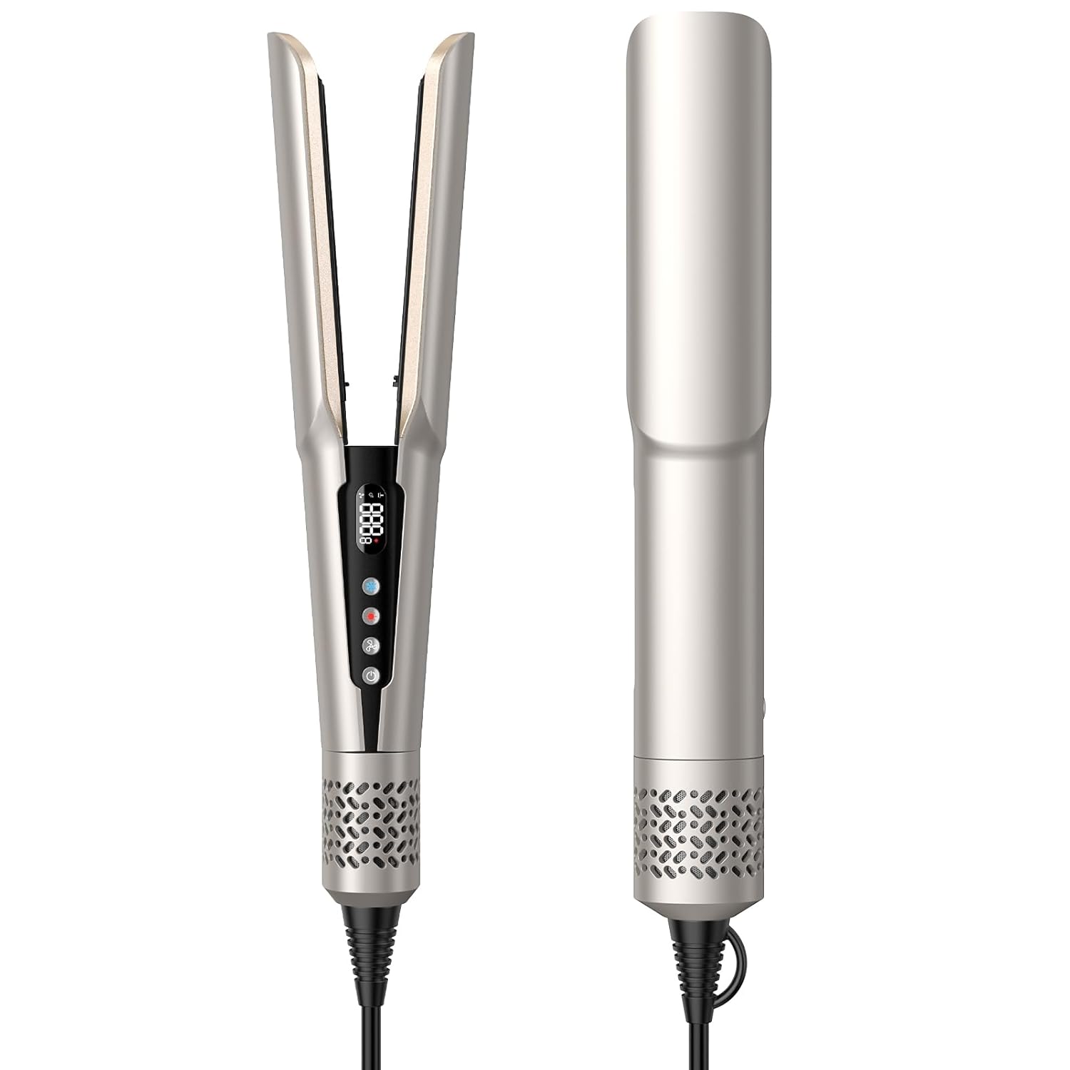 Slopehill Hair Straightener - 2 in 1 Wet to Dry Hair Dryer and Straightener with High-Speed Airflow + Rapid Heat-Up + Customizable Temperature + LCD Display & Auto Shut-Off + No Heat Damage