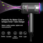 Slopehill AC Hammer Ionic Hair Dryer, Fast Drying Low Noise, 2 Nozzles & Diffuser, Home/Salon/Travel
