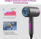 Slopehill AC Hammer Ionic Hair Dryer, Fast Drying Low Noise, 2 Nozzles & Diffuser, Home/Salon/Travel