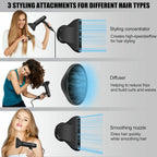 Slopehill Super Fast 110,000 RPM Hair Dryer | Smooth, Frizz-Free Hair with Ionic Power | Lightweight, 3 Heat Settings & Memory Function Oxy Active Technology | Led Display