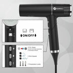 Slopehill Super Fast 110,000 RPM Hair Dryer | Smooth, Frizz-Free Hair with Ionic Power | Lightweight, 3 Heat Settings & Memory Function Oxy Active Technology | Led Display