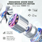 Slopehill Super Powerful 2000W Hair Dryer | 26m/s Salon-Quality Winds, 30 Million Ions for Smooth, Healthy Hair | Ultra-Quiet, Lightweight, 12 Heat & Cool Settings