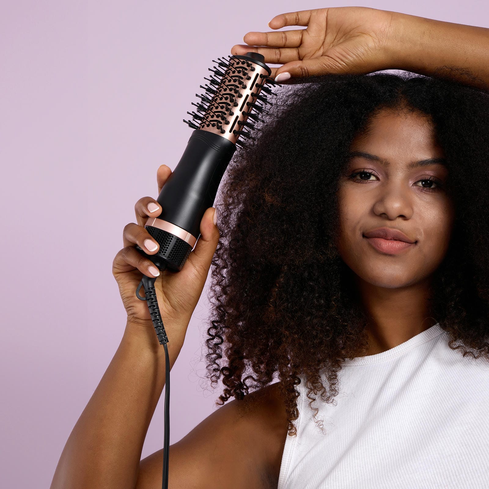 Slopehill Dual Voltage Mini Ionic Hot Air Brush Styler, European Plug, 2 Heat/Speed Settings for Home/Salon