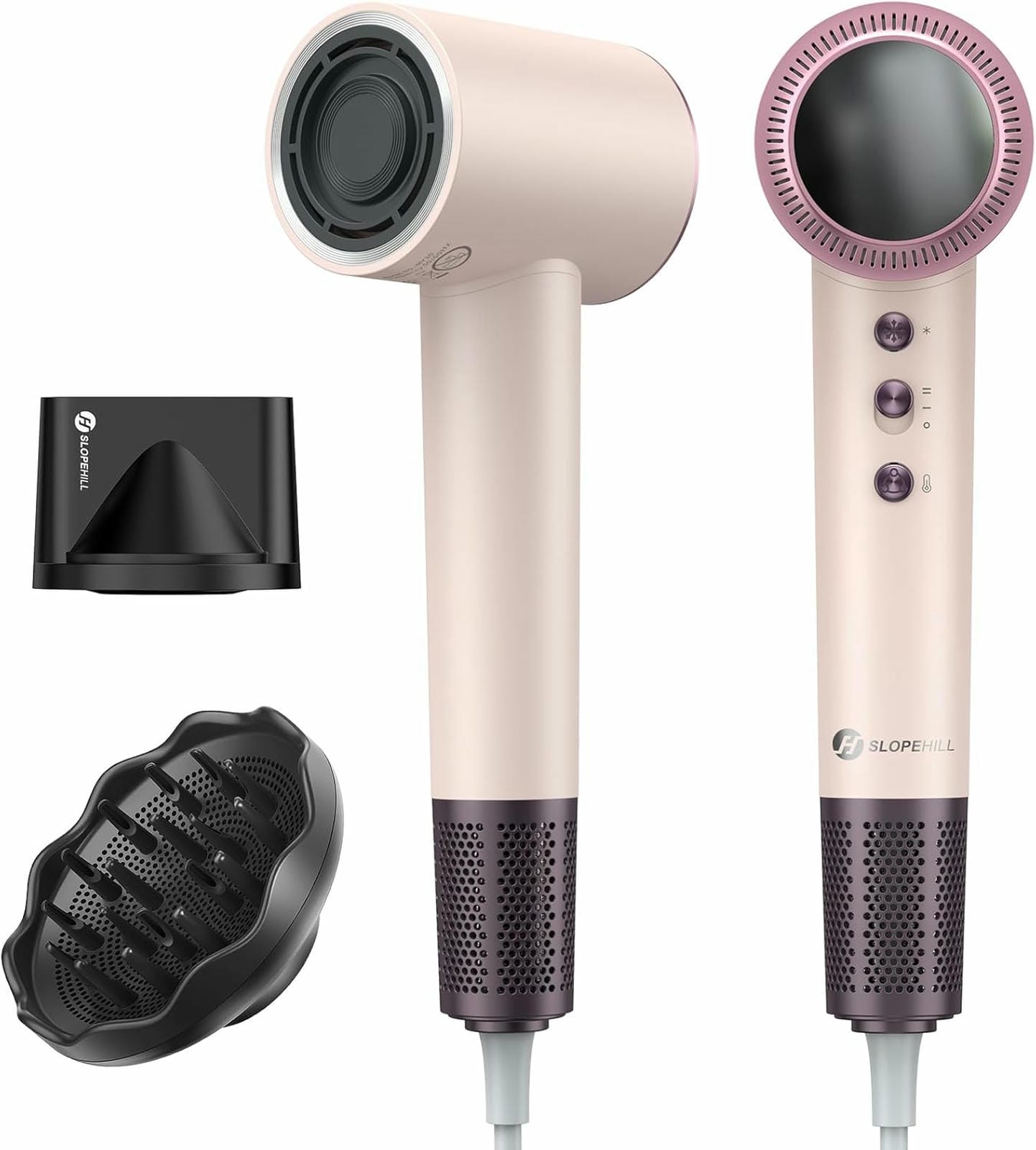 Slopehill Hammer-Nozzle Hair Dryer, High-Velocity Fast Drying + Low Noise + Intelligent Temperature Control, Lightweight & Hair Care for Home/Salon/Travel